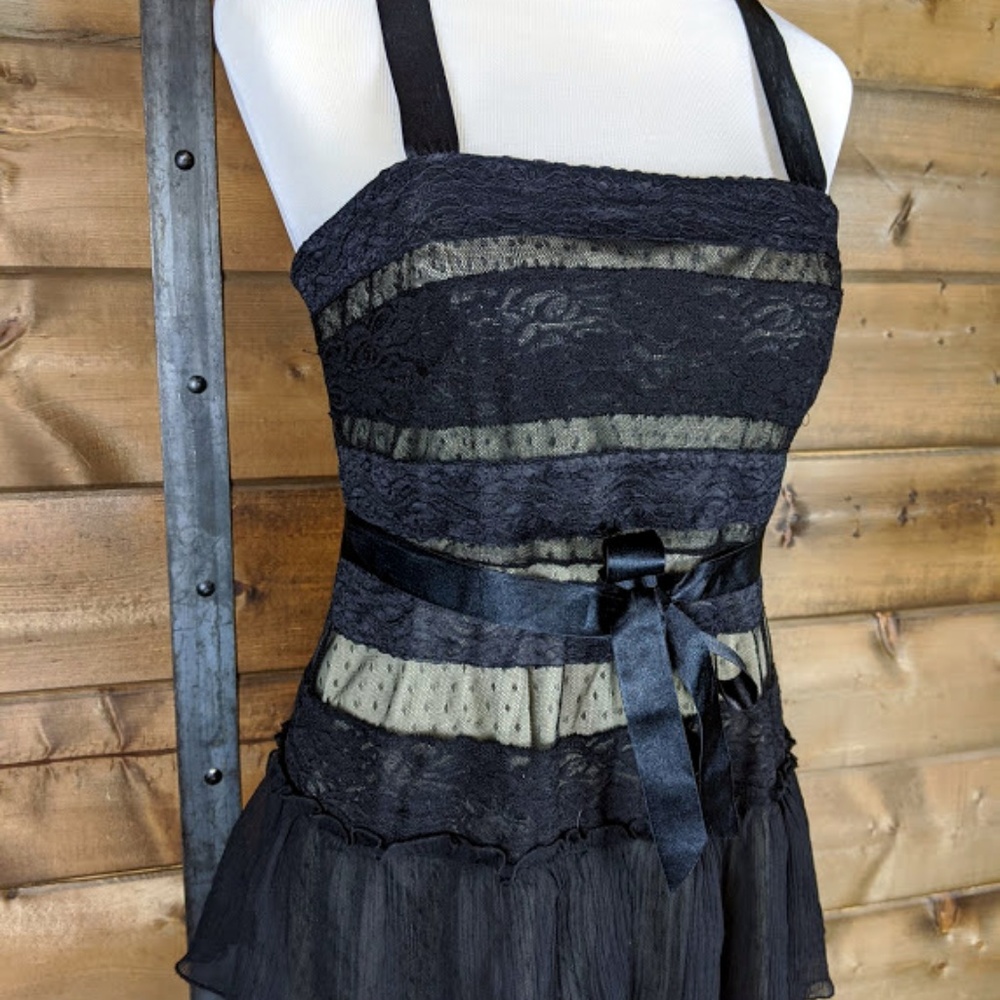 Michael Kors Black Lace Tiered Dress - 8 - Picture 4 of 8